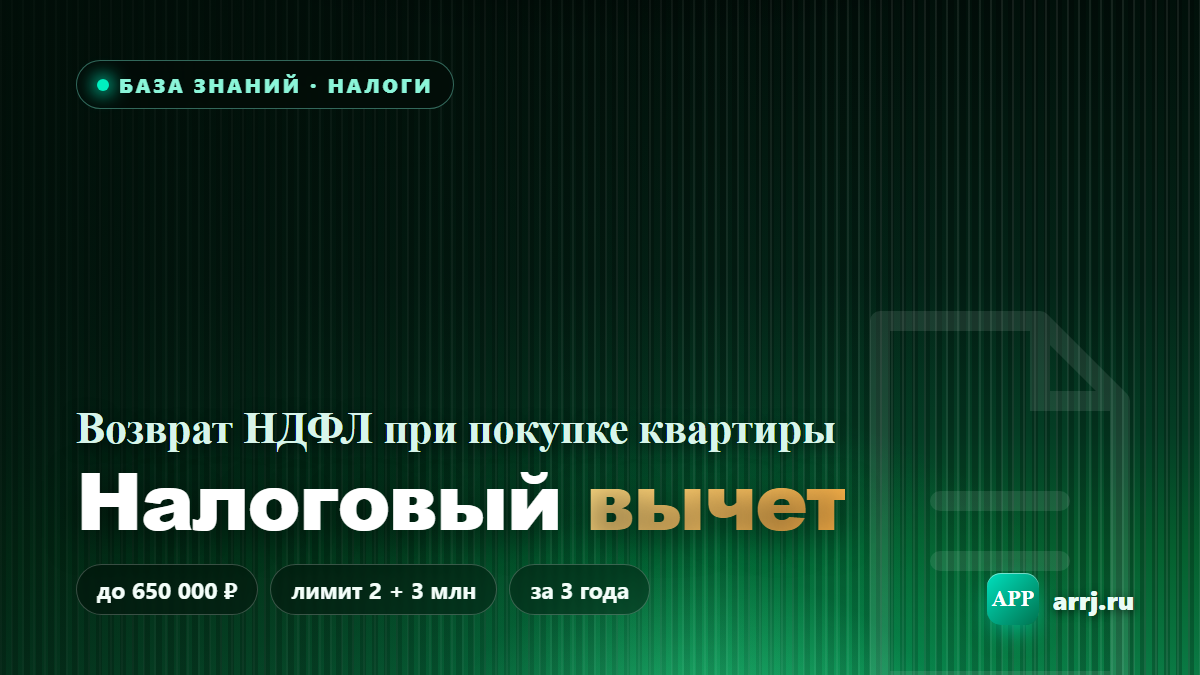 Налоговый вычет при покупке квартиры 2026
